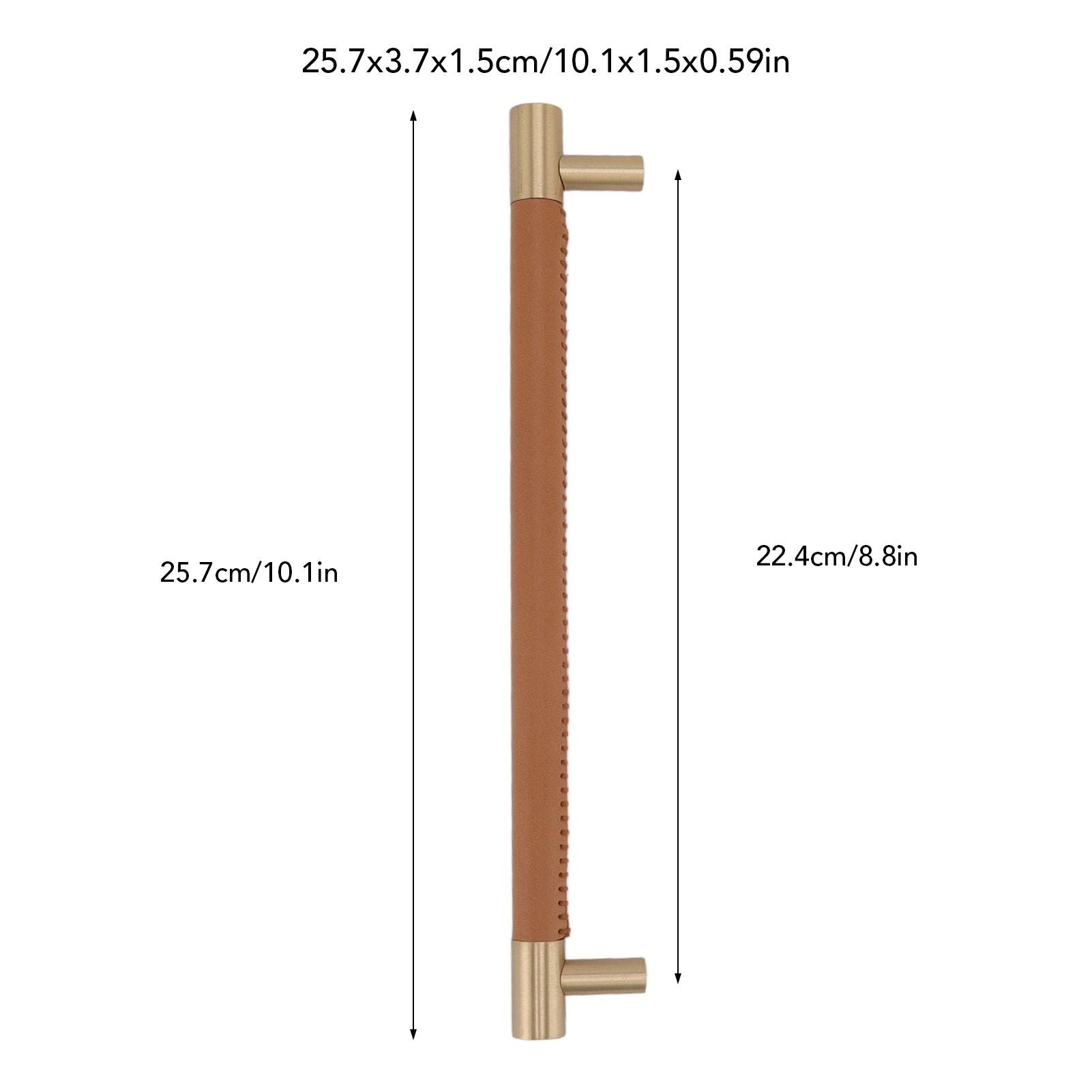 Cabinet Door Handle 224MM Hole Pitch Leather Brass Light Luxury Cupboard Bar Pull Handle for Home Wardrobe V1294-YM0512-3114220102212