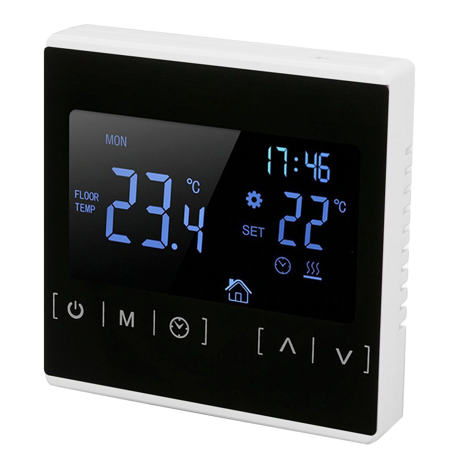 Smart Thermostat Backlit Touch Screen Dual Control Temperature Controller for Floor Heating High Power AC V1294-YM0512-3114220102511
