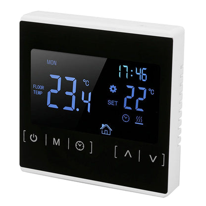 Smart Thermostat Backlit Touch Screen Dual Control Temperature Controller for Floor Heating High Power AC V1294-YM0512-3114220102511