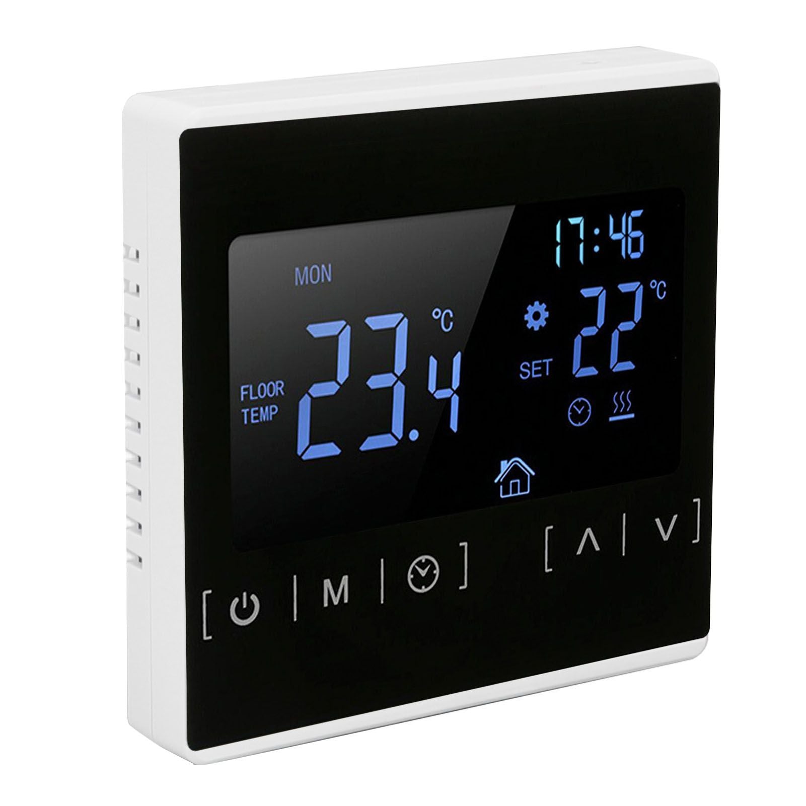Smart Thermostat Backlit Touch Screen Dual Control Temperature Controller for Floor Heating High Power AC V1294-YM0512-3114220102511