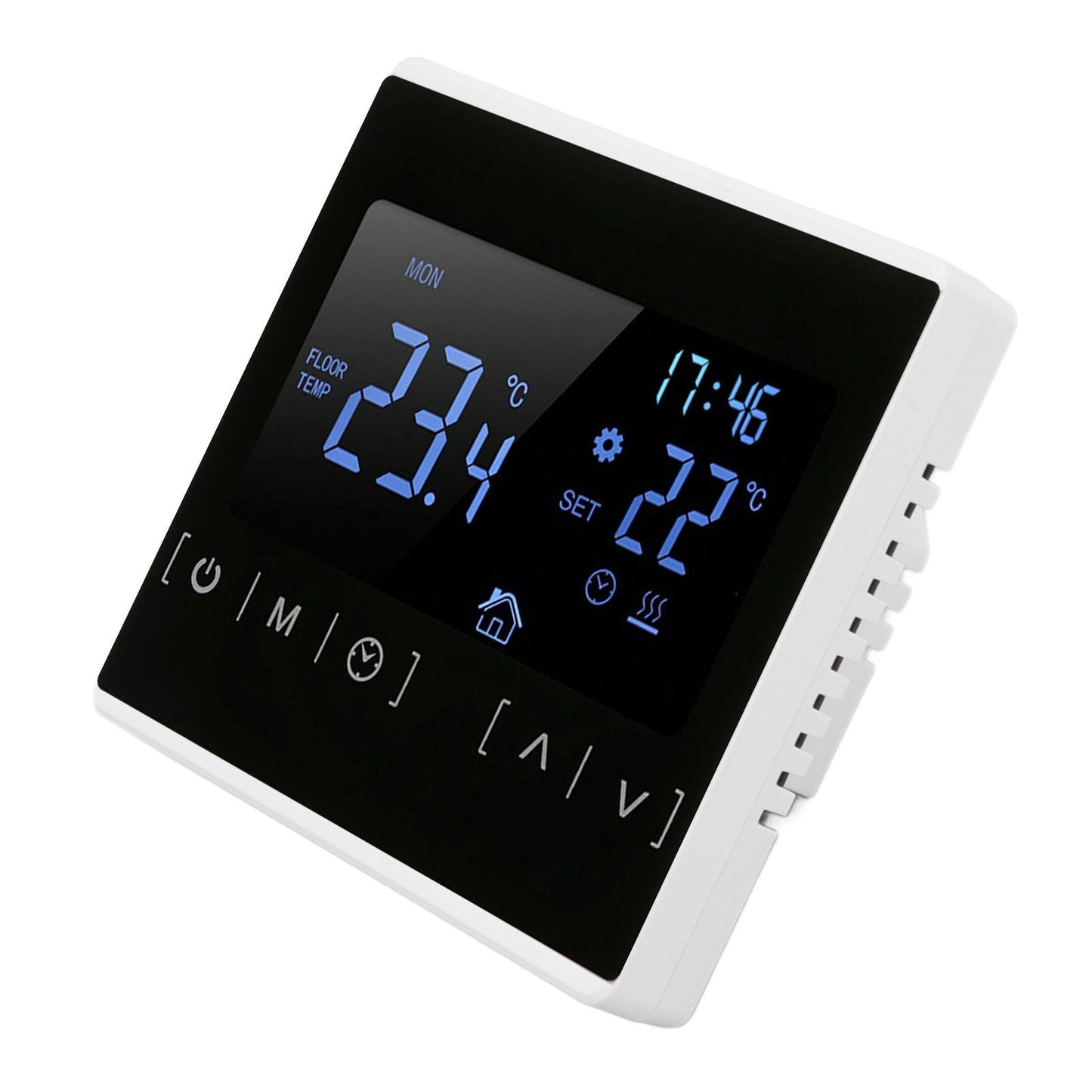 Smart Thermostat Backlit Touch Screen Dual Control Temperature Controller for Floor Heating High Power AC V1294-YM0512-3114220102511