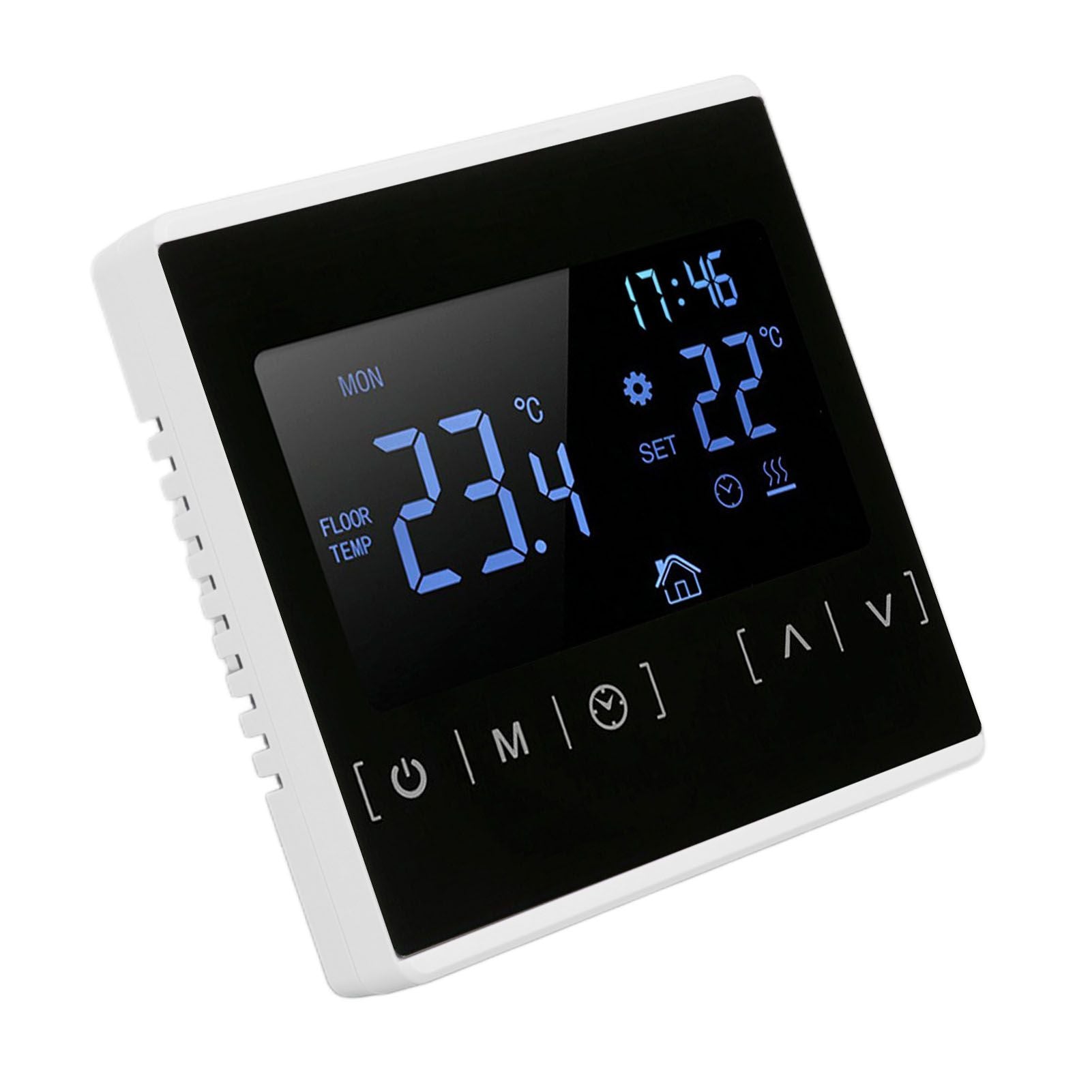 Smart Thermostat Backlit Touch Screen Dual Control Temperature Controller for Floor Heating High Power AC V1294-YM0512-3114220102511