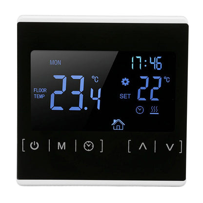 Smart Thermostat Backlit Touch Screen Dual Control Temperature Controller for Floor Heating High Power AC V1294-YM0512-3114220102511