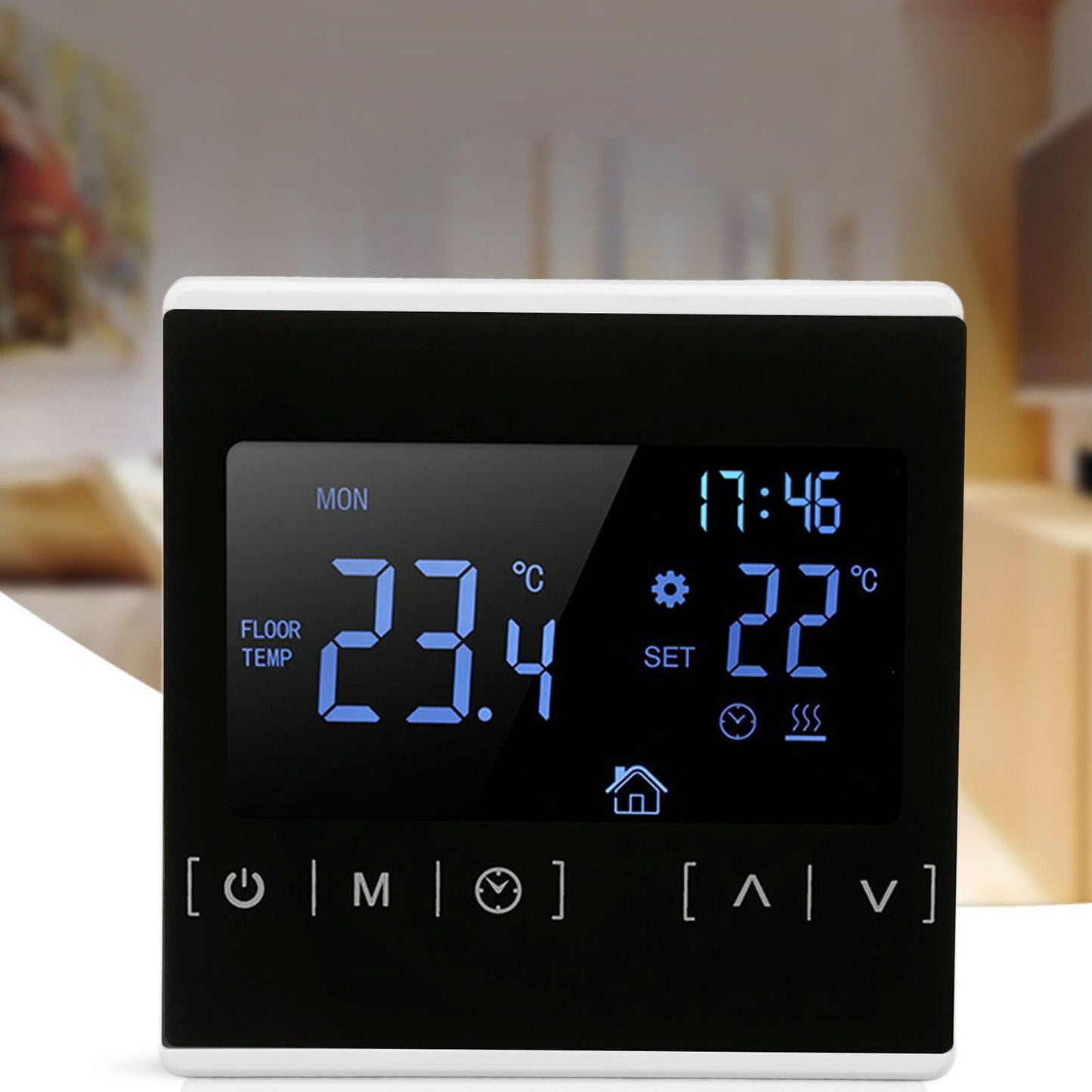 Smart Thermostat Backlit Touch Screen Dual Control Temperature Controller for Floor Heating High Power AC V1294-YM0512-3114220102511