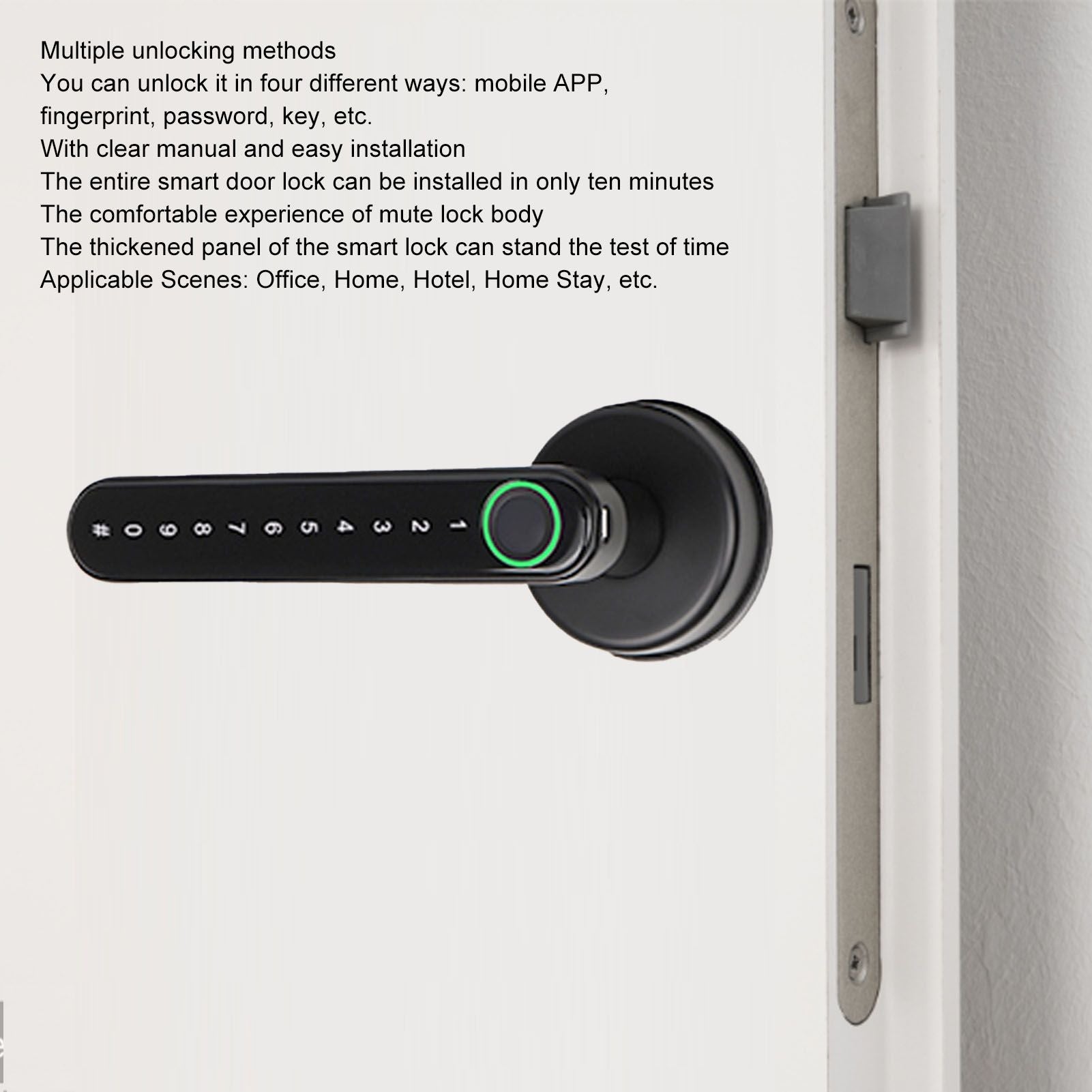 Smart Fingerprint Door Lock Password Door Lock for Tuya APP Control for Household Hotel V1294-YM0512-3114220102611