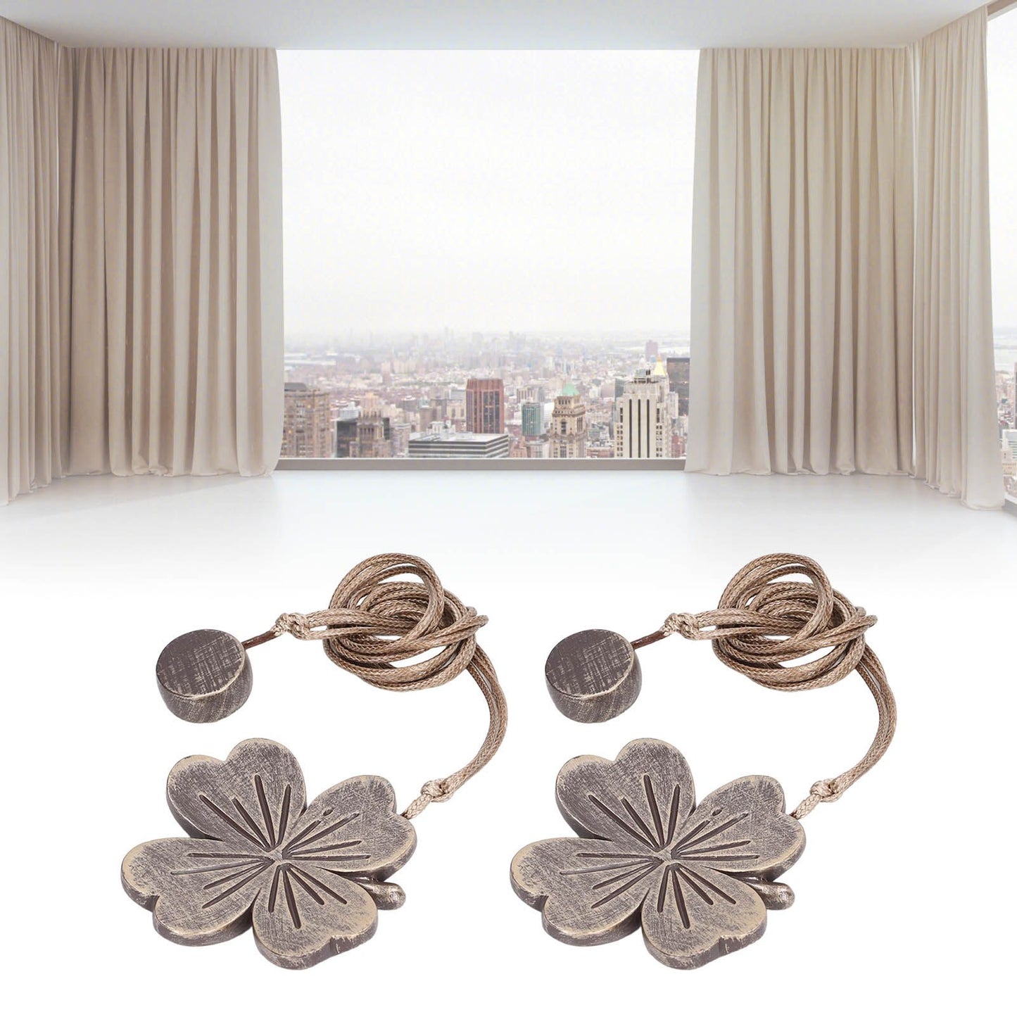2 PCS Curtain Tiebacks Simple Resin Carving Binding Rope Curtain Strap Buckle Accessories V1294-YM0512-3114220103111