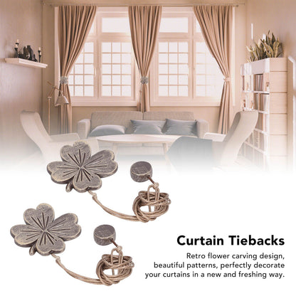 2 PCS Curtain Tiebacks Simple Resin Carving Binding Rope Curtain Strap Buckle Accessories V1294-YM0512-3114220103111