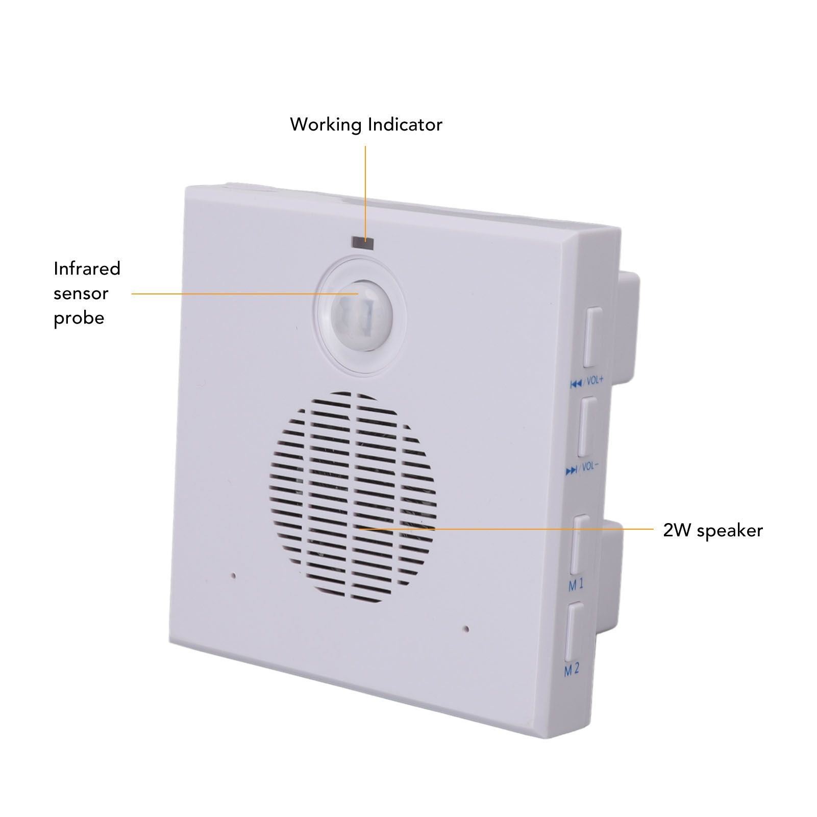 Motion Sensor Doorbell Human Infrared Induction Volume Adjustable Driveway Alarms for Bank Warehouse V1294-YM0512-3114220104711