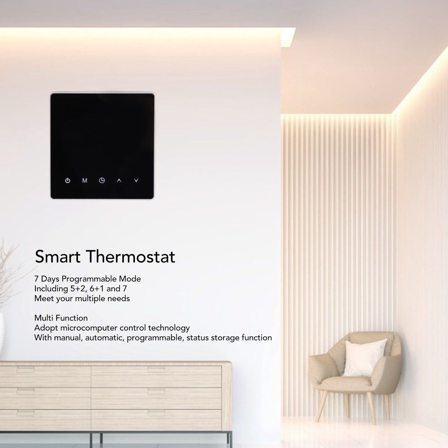 Smart Thermostat Touch Screen 7 Days Programmable APP Control WiFi Plumbing Temperature Controller for Home V1294-YM0512-3114220104911