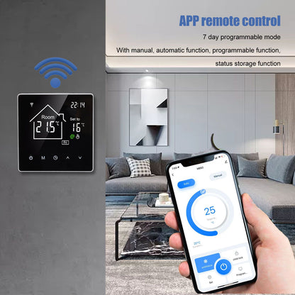Smart Thermostat 86 Type LCD Touch Screen 7 Day Programmable Modes Digital Thermostat for Home 90 to 240V V1294-YM0512-3114220105111