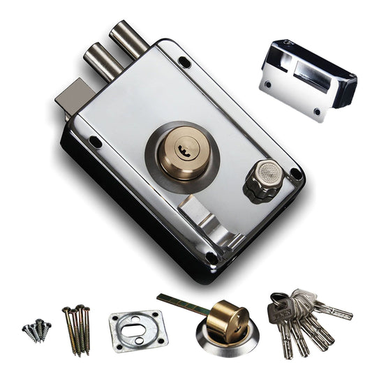 Exterior Gate Lock Stainless Steel Copper Lock Core Left Open with Edge Security Prevent Theft Old Gate Lock V1294-YM0512-3114220106711