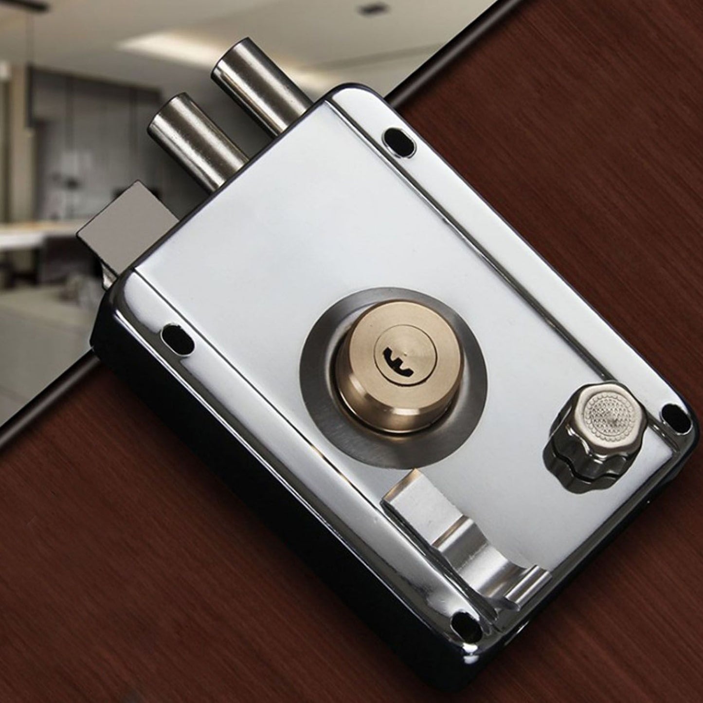 Exterior Gate Lock Stainless Steel Copper Lock Core Left Open with Edge Security Prevent Theft Old Gate Lock V1294-YM0512-3114220106711