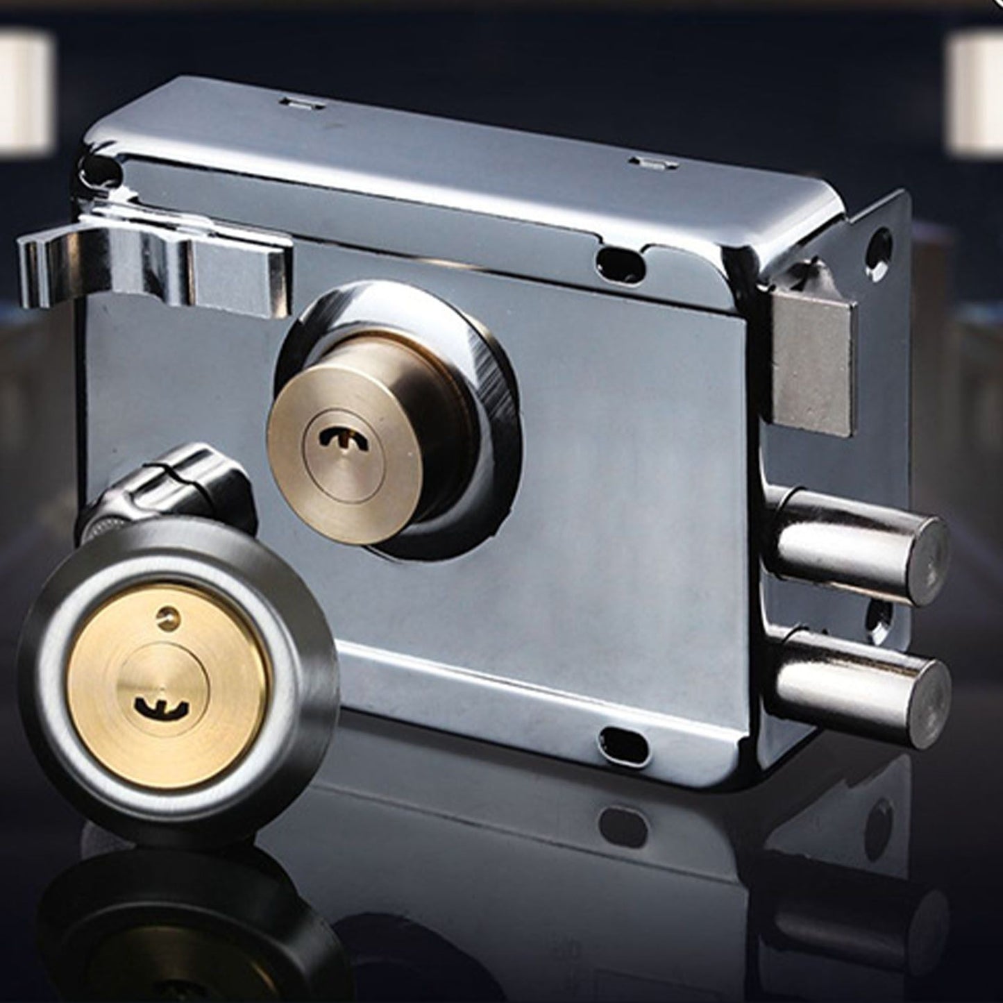 Exterior Gate Lock Stainless Steel Copper Lock Core Left Open with Edge Security Prevent Theft Old Gate Lock V1294-YM0512-3114220106711
