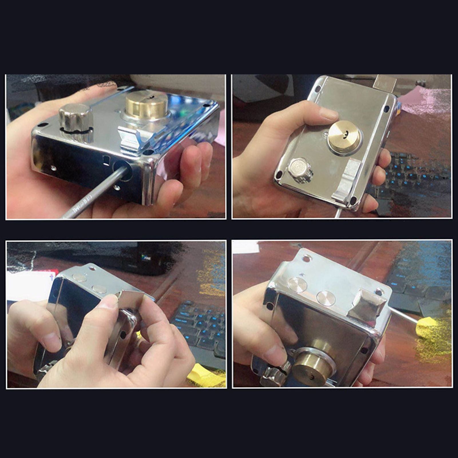 Exterior Gate Lock Stainless Steel Copper Lock Core Left Open with Edge Security Prevent Theft Old Gate Lock V1294-YM0512-3114220106711