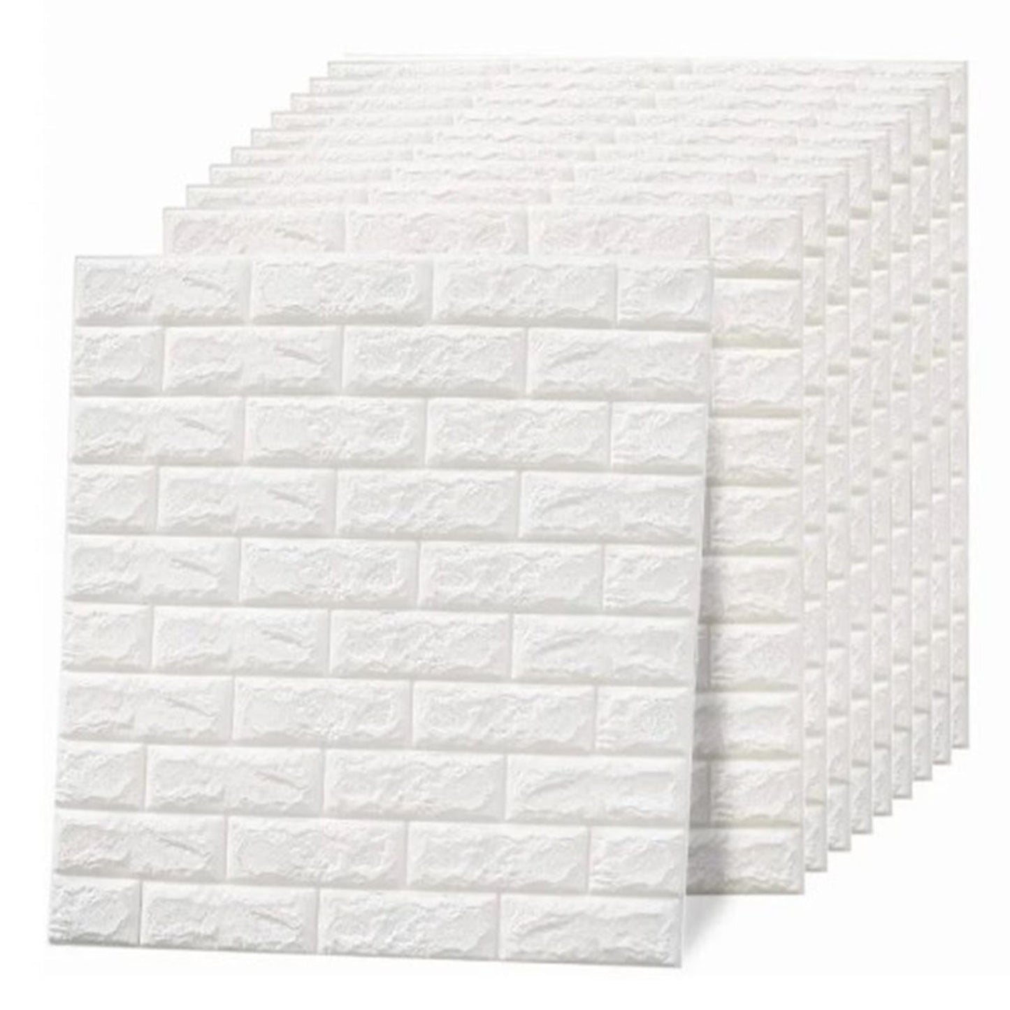 3D Wallpaper Self Adhesive Waterproof Cuttable Odorless Faux Brick Wall Panel for Living Room Bedroom White V1294-YM0512-3114220108711