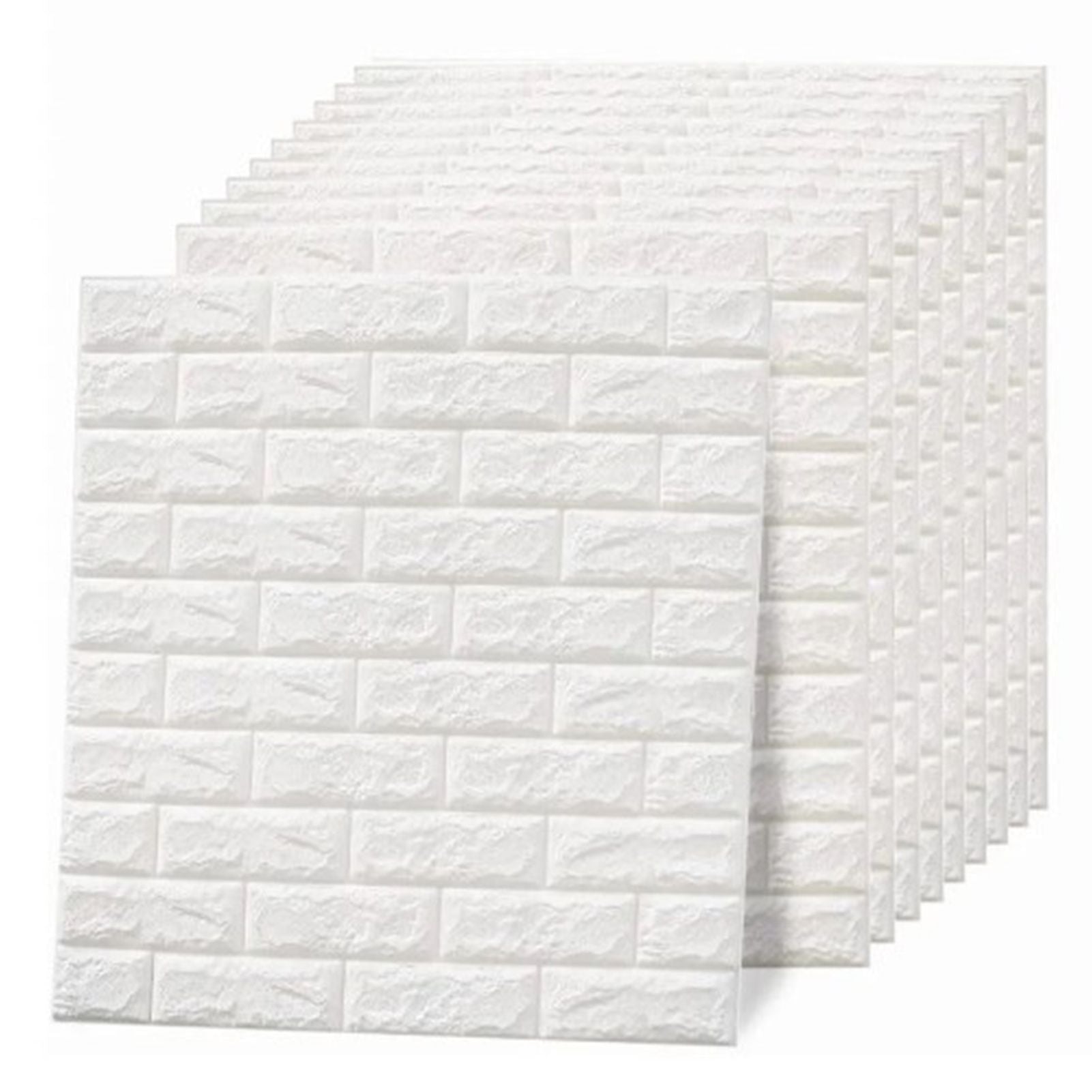 3D Wallpaper Self Adhesive Waterproof Cuttable Odorless Faux Brick Wall Panel for Living Room Bedroom White V1294-YM0512-3114220108711