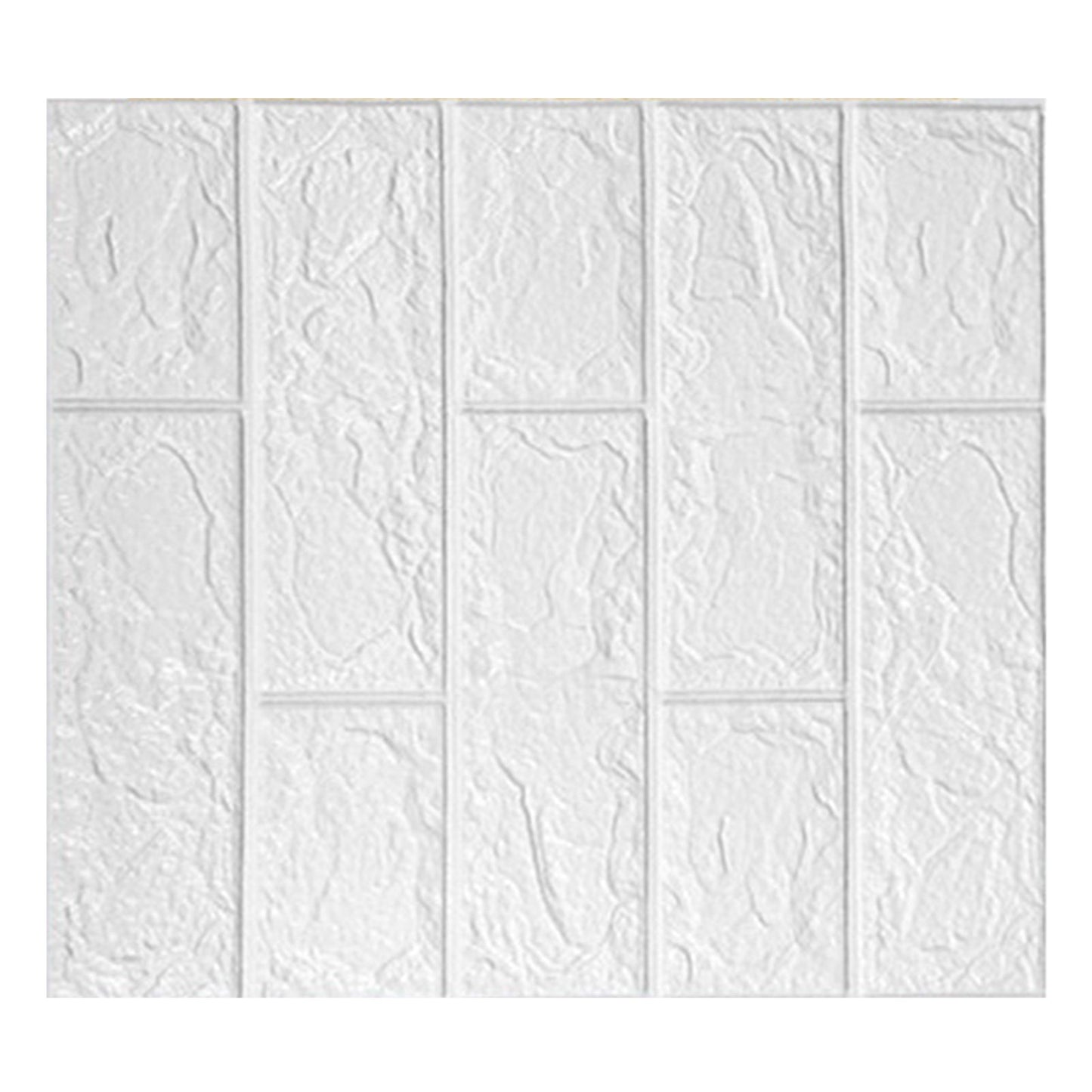 3D Wallpaper Self Adhesive Waterproof Cuttable Odorless Faux Brick Wall Panel for Living Room Bedroom White V1294-YM0512-3114220108711