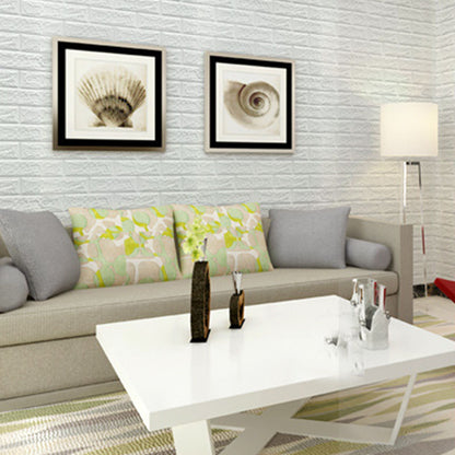 3D Wallpaper Self Adhesive Waterproof Cuttable Odorless Faux Brick Wall Panel for Living Room Bedroom White V1294-YM0512-3114220108711