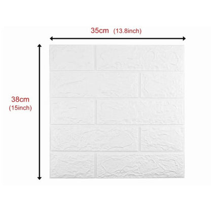 3D Wallpaper Self Adhesive Waterproof Cuttable Odorless Faux Brick Wall Panel for Living Room Bedroom White V1294-YM0512-3114220108711