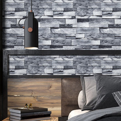 Self Adhesive Wallpaper 3D Simulation Brick Designed Thickened Paper Wall Stickers for Decoration V1294-YM0512-3114220109111