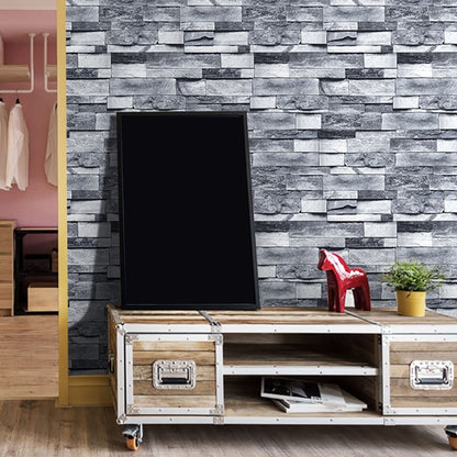 Self Adhesive Wallpaper 3D Simulation Brick Designed Thickened Paper Wall Stickers for Decoration V1294-YM0512-3114220109111