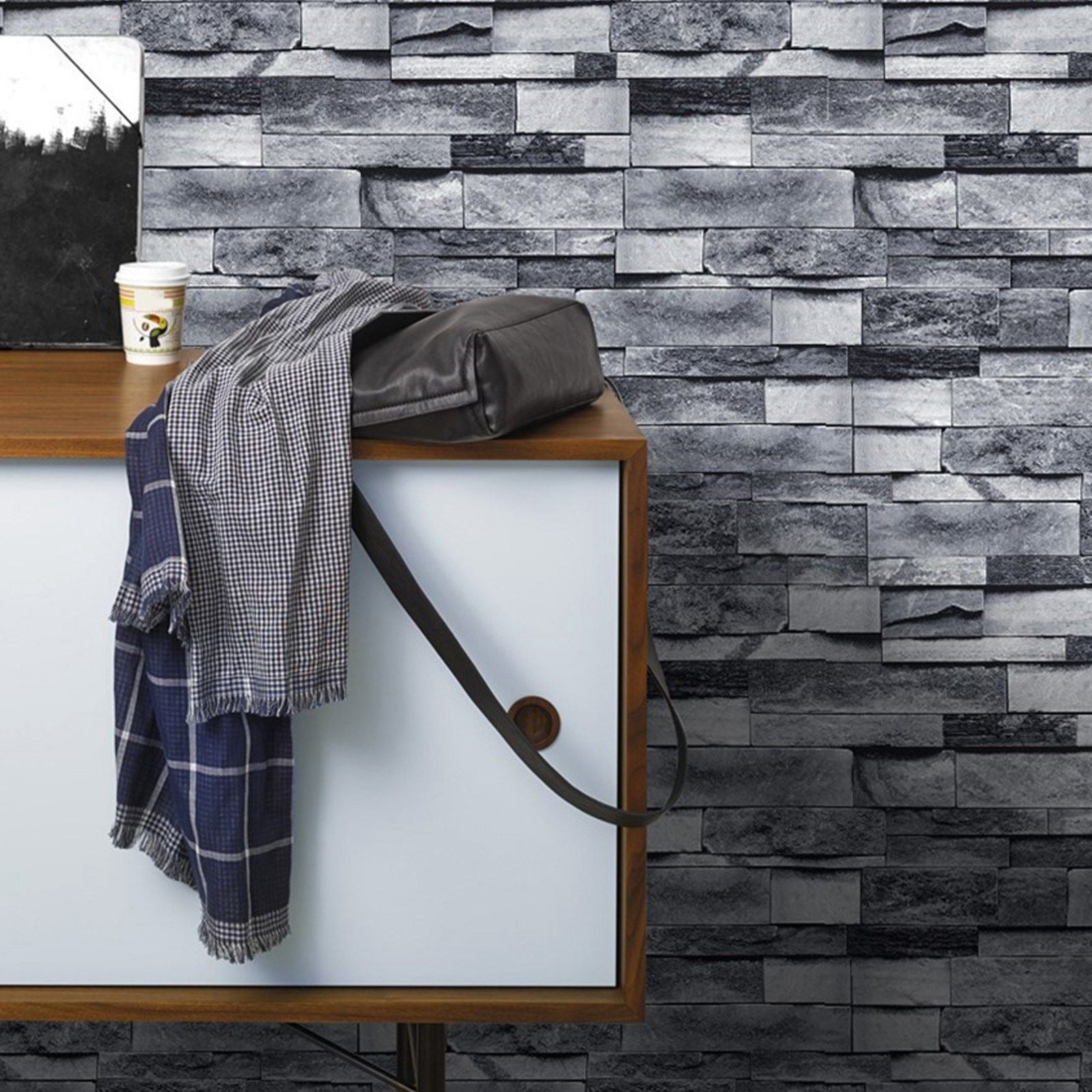 Self Adhesive Wallpaper 3D Simulation Brick Designed Thickened Paper Wall Stickers for Decoration V1294-YM0512-3114220109111