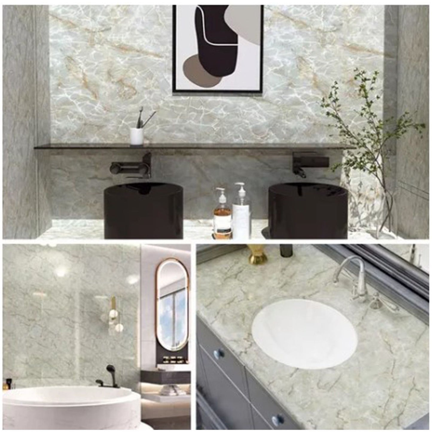 Kitchen Self Adhesive Film Marble Grain Waterproof High Temperature Resistance Home Decoration Wallpaper for V1294-YM0512-3114220110611