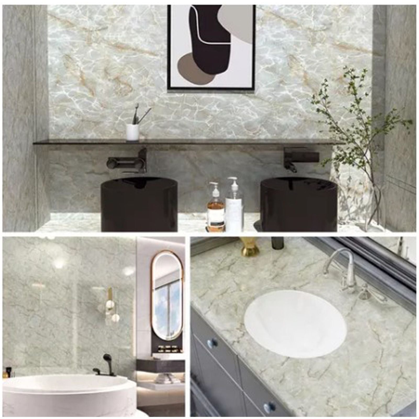 Kitchen Self Adhesive Film Marble Grain Waterproof High Temperature Resistance Home Decoration Wallpaper for V1294-YM0512-3114220110611
