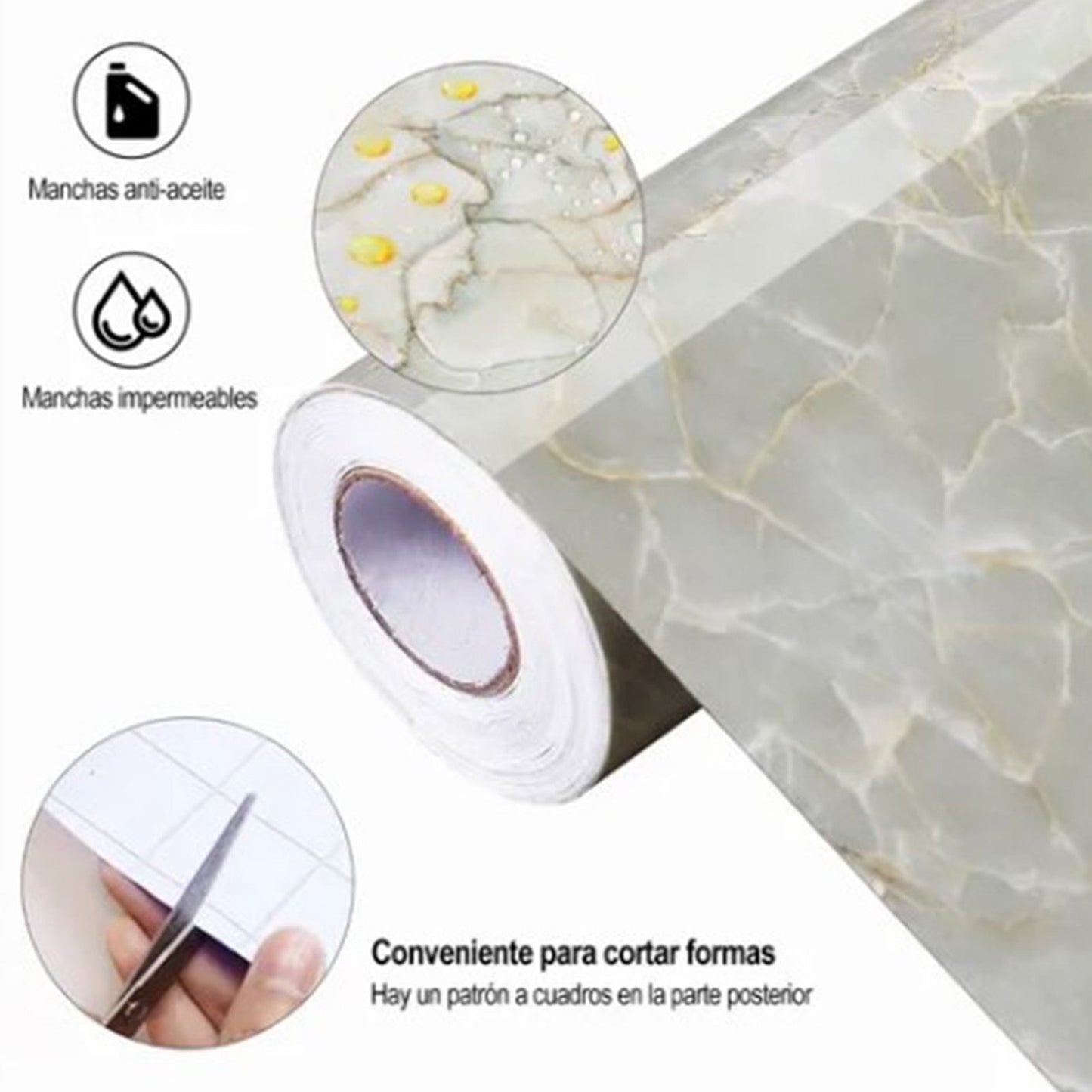 Kitchen Self Adhesive Film Marble Grain Waterproof High Temperature Resistance Home Decoration Wallpaper for V1294-YM0512-3114220110611