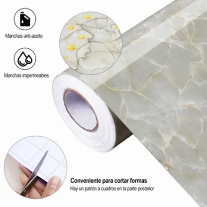 Kitchen Self Adhesive Film Marble Grain Waterproof High Temperature Resistance Home Decoration Wallpaper for V1294-YM0512-3114220110611
