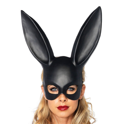Rabbit Ears Mask Half Face Environmental Protection PVC Masquerade Mask for Parties Costume Matte Black V1294-YM0512-3115220108811