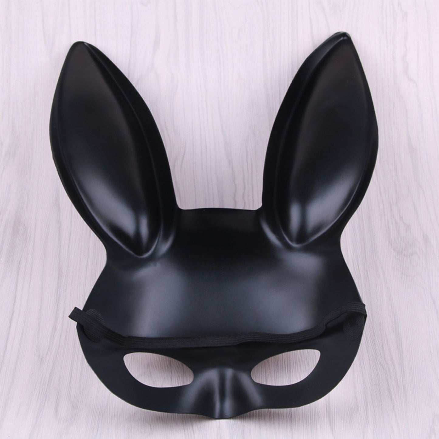 Rabbit Ears Mask Half Face Environmental Protection PVC Masquerade Mask for Parties Costume Matte Black V1294-YM0512-3115220108811