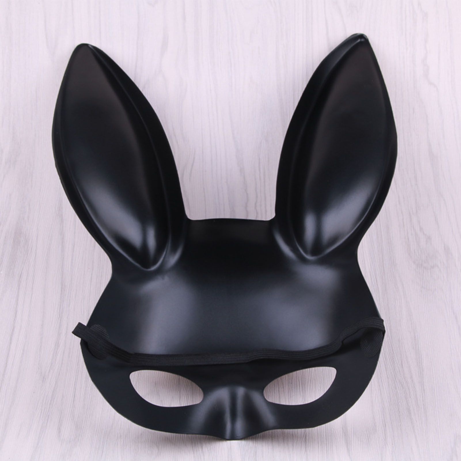 Rabbit Ears Mask Half Face Environmental Protection PVC Masquerade Mask for Parties Costume Matte Black V1294-YM0512-3115220108811