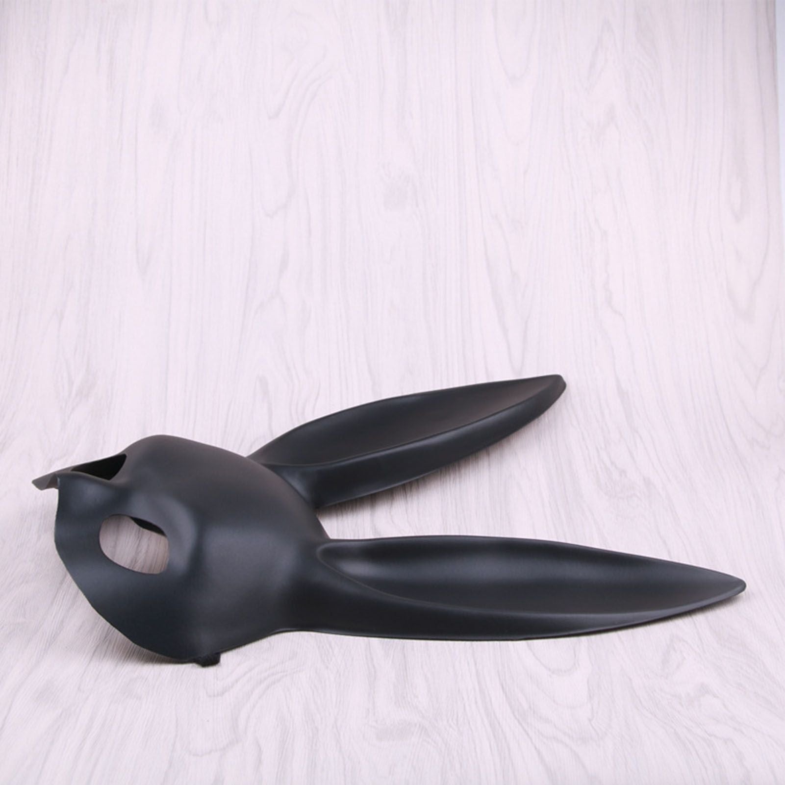 Rabbit Ears Mask Half Face Environmental Protection PVC Masquerade Mask for Parties Costume Matte Black V1294-YM0512-3115220108811