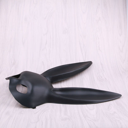 Rabbit Ears Mask Half Face Environmental Protection PVC Masquerade Mask for Parties Costume Matte Black V1294-YM0512-3115220108811