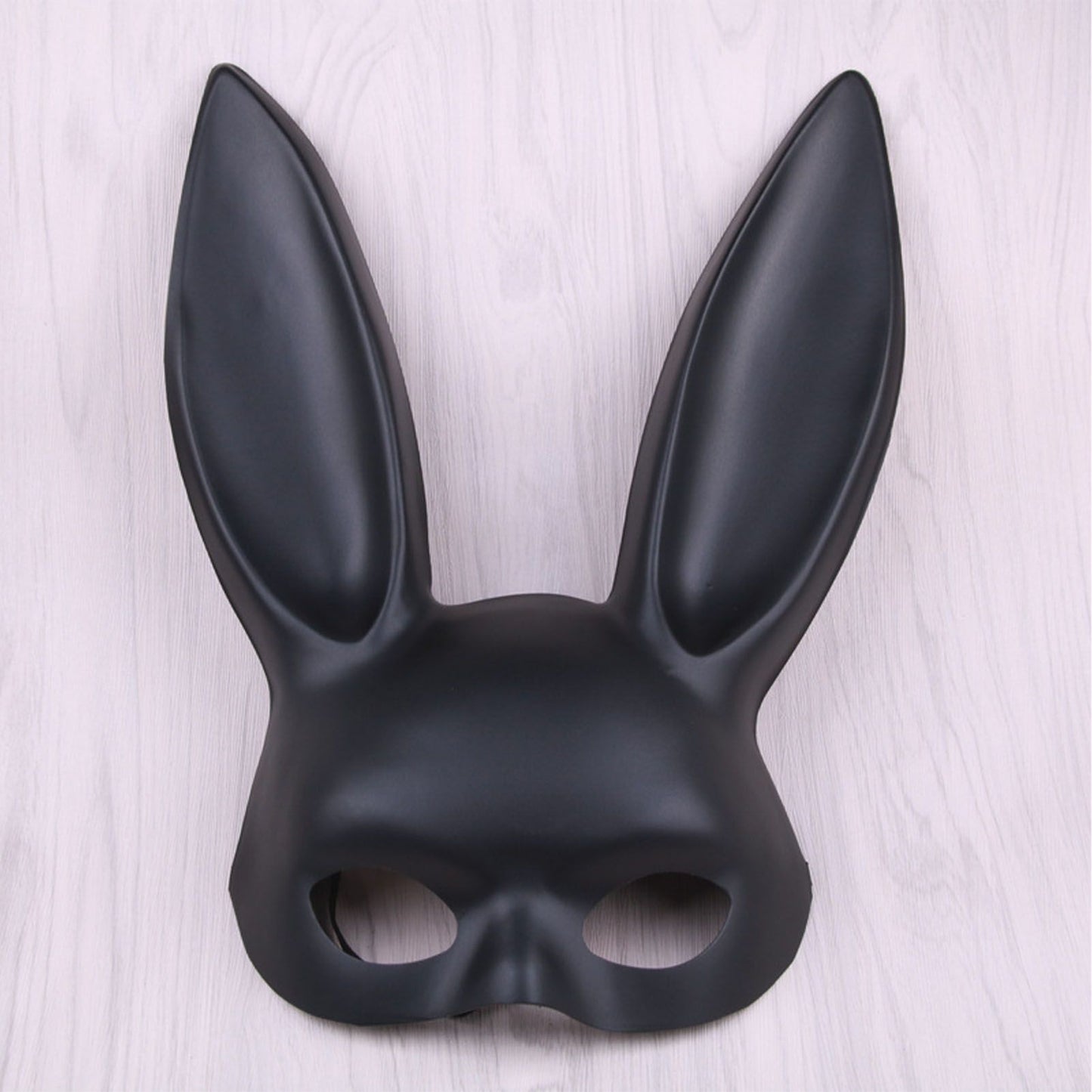 Rabbit Ears Mask Half Face Environmental Protection PVC Masquerade Mask for Parties Costume Matte Black V1294-YM0512-3115220108811