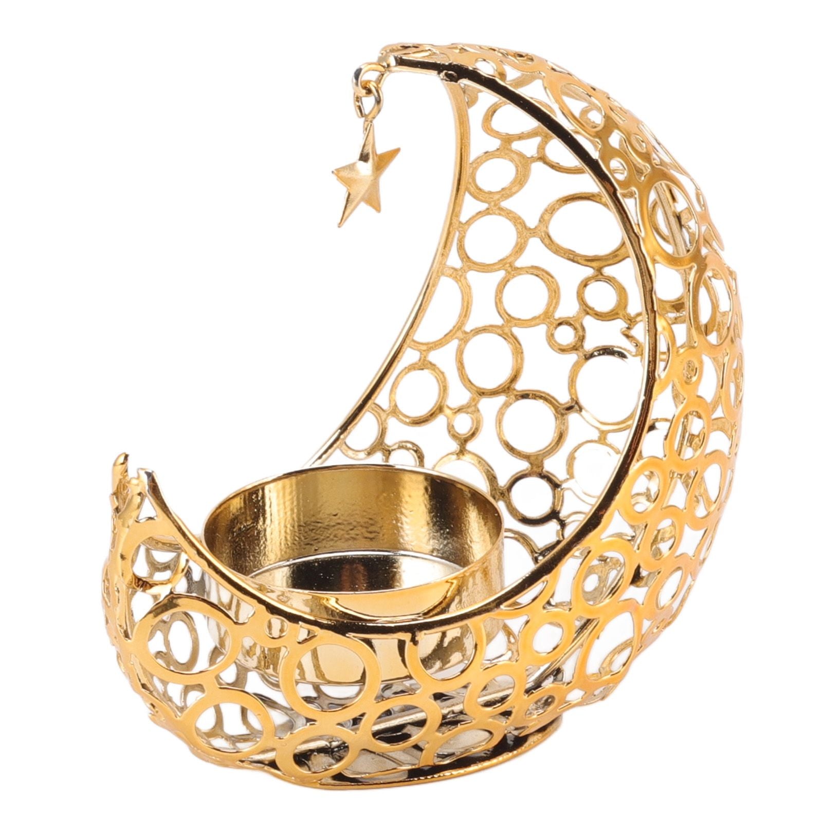 Romantic Moon Candlestick Iron Hollowed Candle Holder for Weddings Christmas Decoration Dining Coffee Table V1294-YM0512-3115220112911