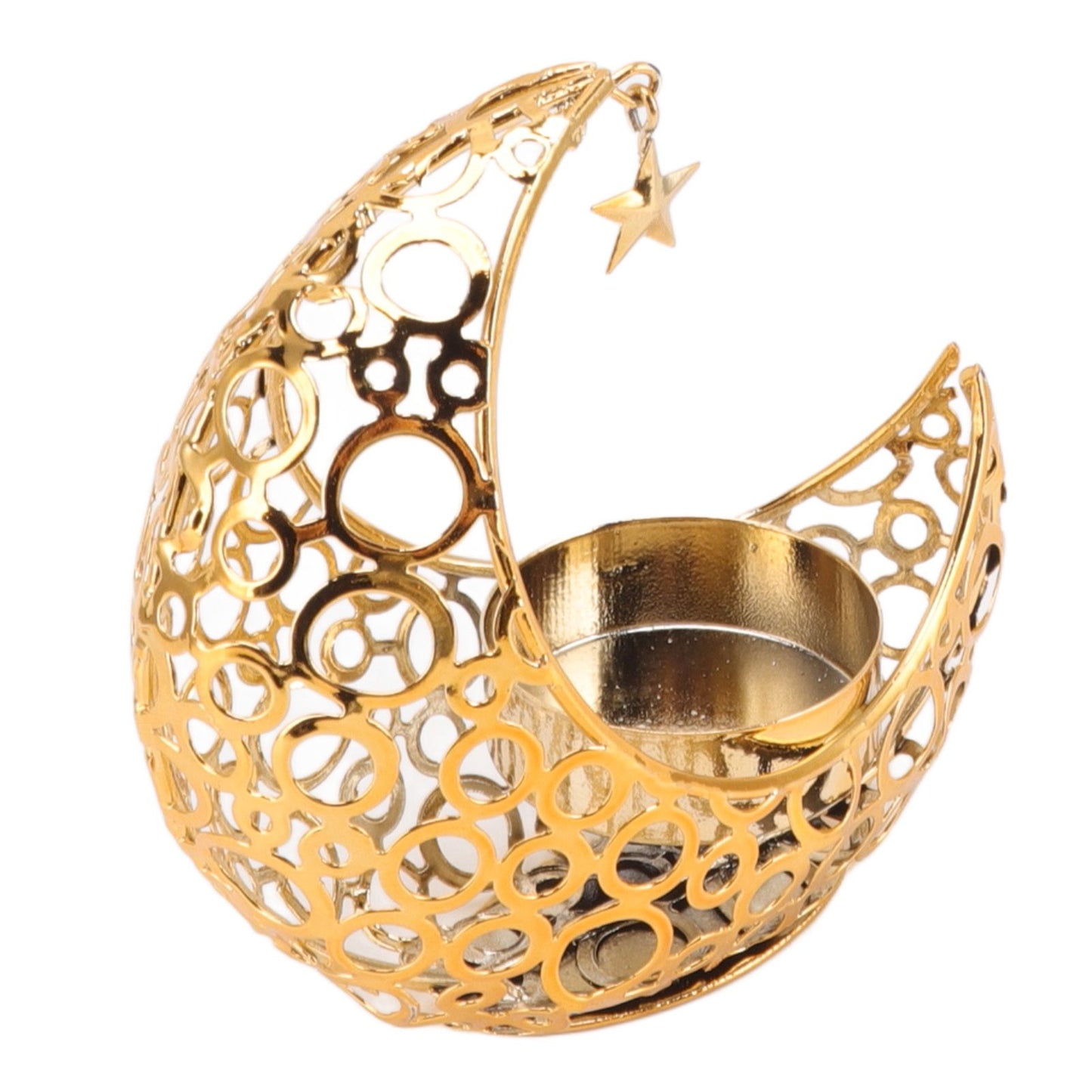 Romantic Moon Candlestick Iron Hollowed Candle Holder for Weddings Christmas Decoration Dining Coffee Table V1294-YM0512-3115220112911