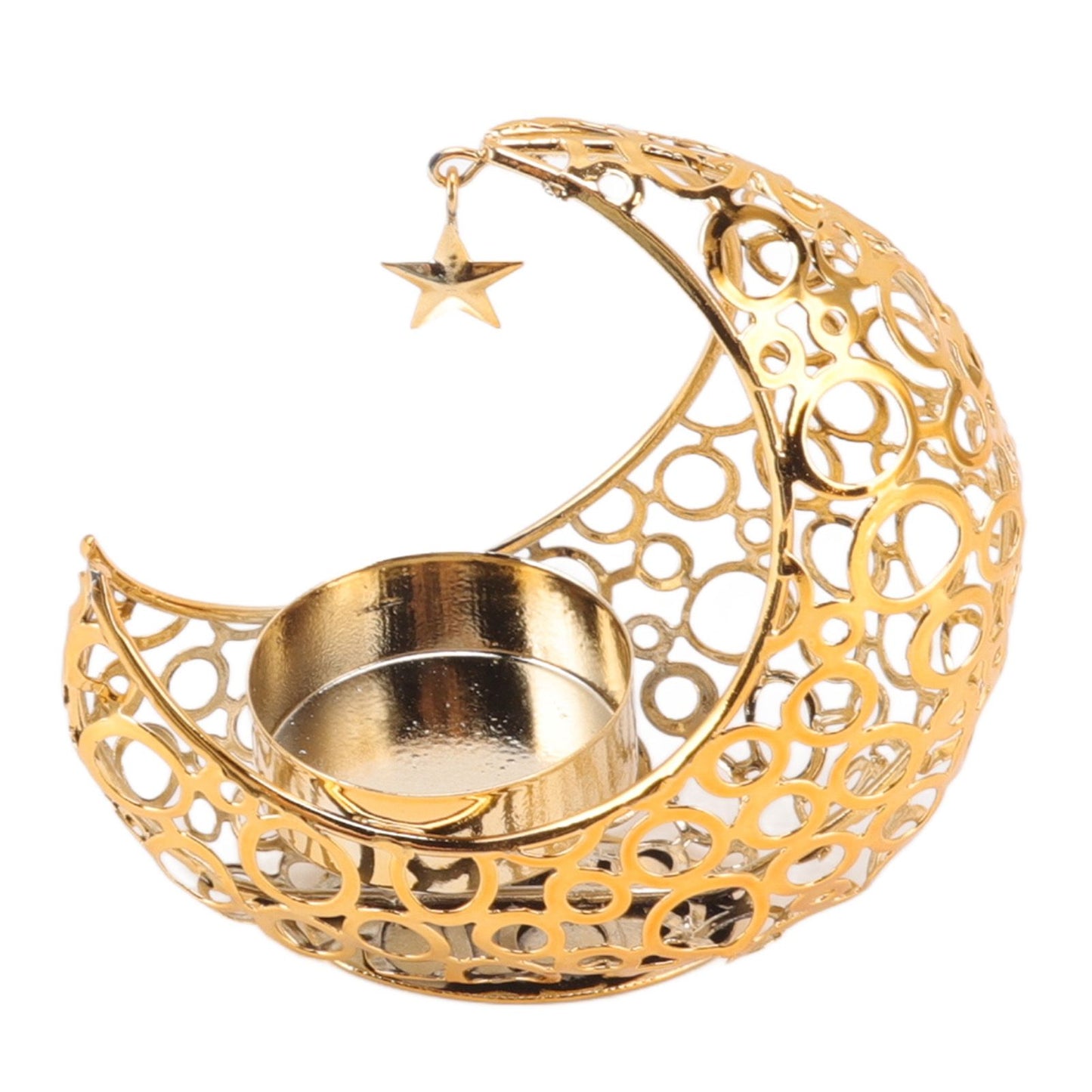 Romantic Moon Candlestick Iron Hollowed Candle Holder for Weddings Christmas Decoration Dining Coffee Table V1294-YM0512-3115220112911