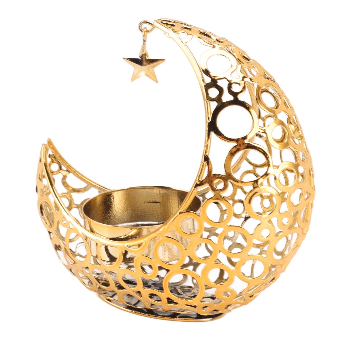 Romantic Moon Candlestick Iron Hollowed Candle Holder for Weddings Christmas Decoration Dining Coffee Table V1294-YM0512-3115220112911