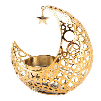 Romantic Moon Candlestick Iron Hollowed Candle Holder for Weddings Christmas Decoration Dining Coffee Table V1294-YM0512-3115220112911