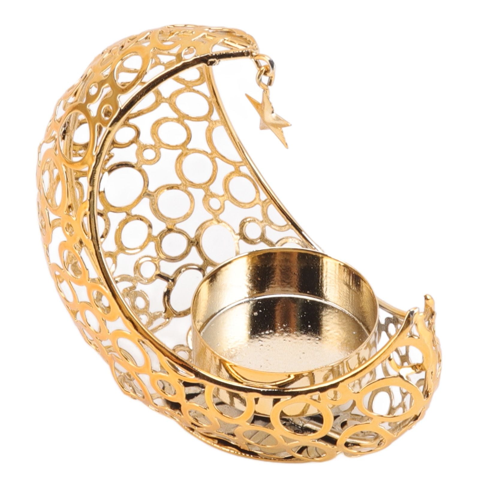 Romantic Moon Candlestick Iron Hollowed Candle Holder for Weddings Christmas Decoration Dining Coffee Table V1294-YM0512-3115220112911