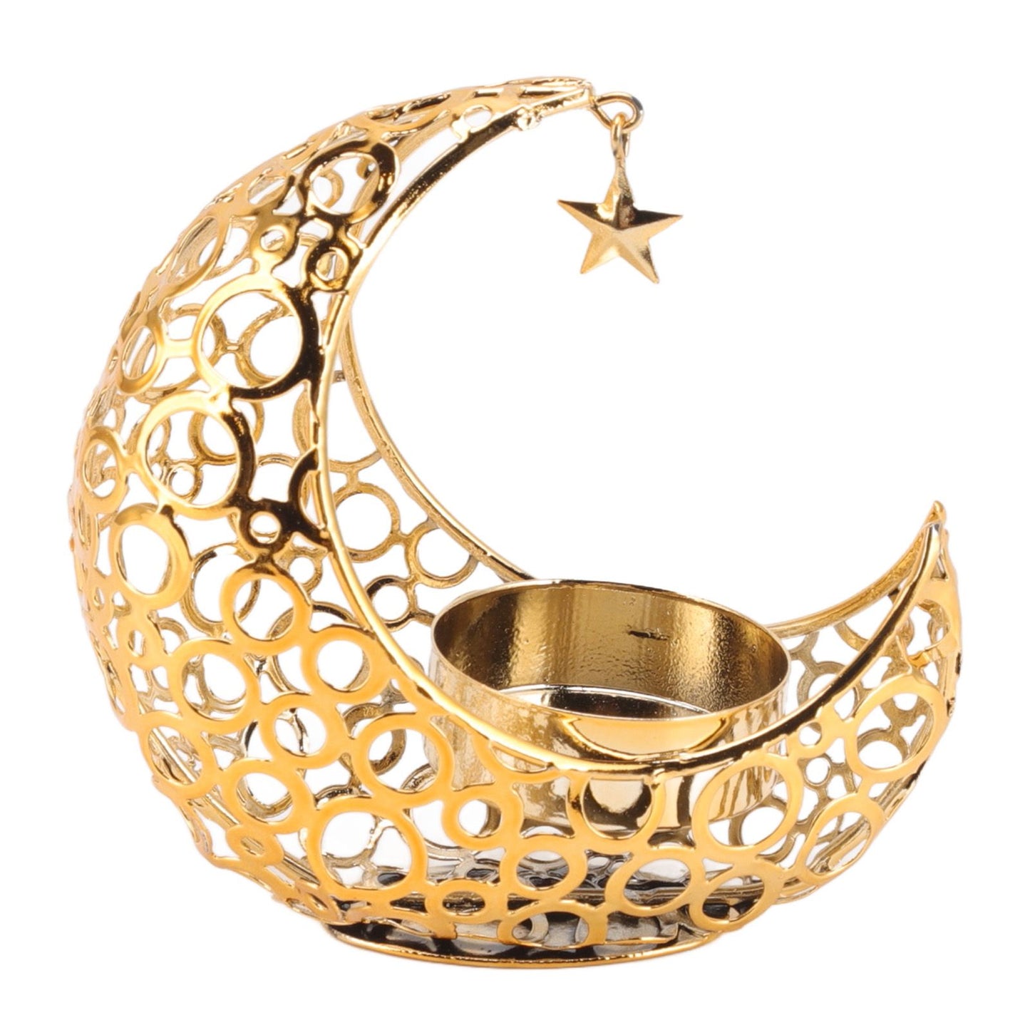 Romantic Moon Candlestick Iron Hollowed Candle Holder for Weddings Christmas Decoration Dining Coffee Table V1294-YM0512-3115220112911