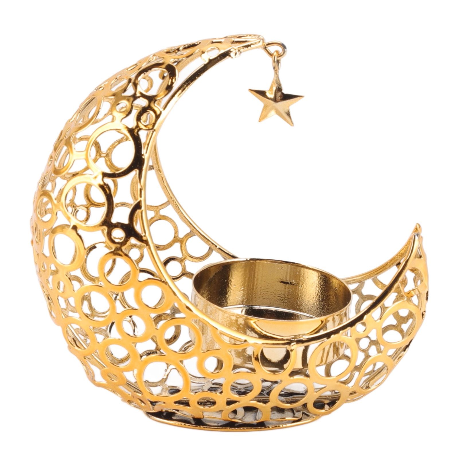 Romantic Moon Candlestick Iron Hollowed Candle Holder for Weddings Christmas Decoration Dining Coffee Table V1294-YM0512-3115220112911
