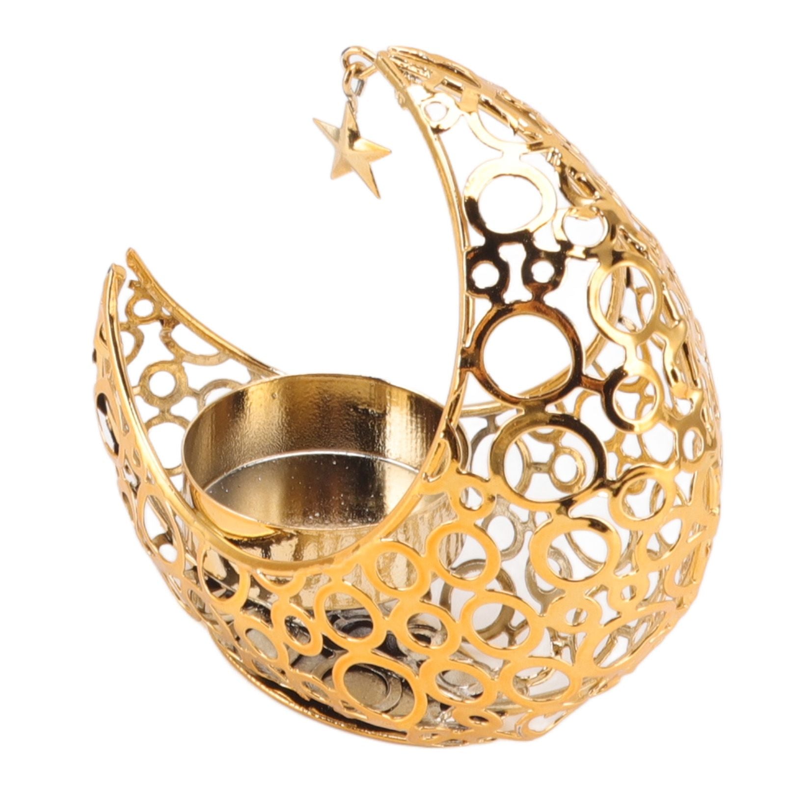 Romantic Moon Candlestick Iron Hollowed Candle Holder for Weddings Christmas Decoration Dining Coffee Table V1294-YM0512-3115220112911