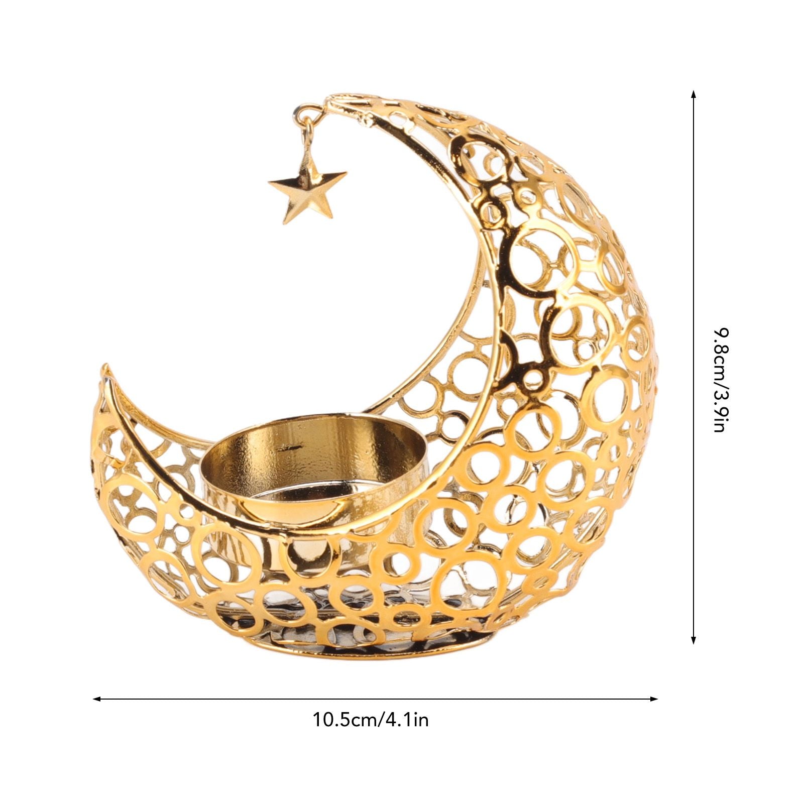 Romantic Moon Candlestick Iron Hollowed Candle Holder for Weddings Christmas Decoration Dining Coffee Table V1294-YM0512-3115220112911