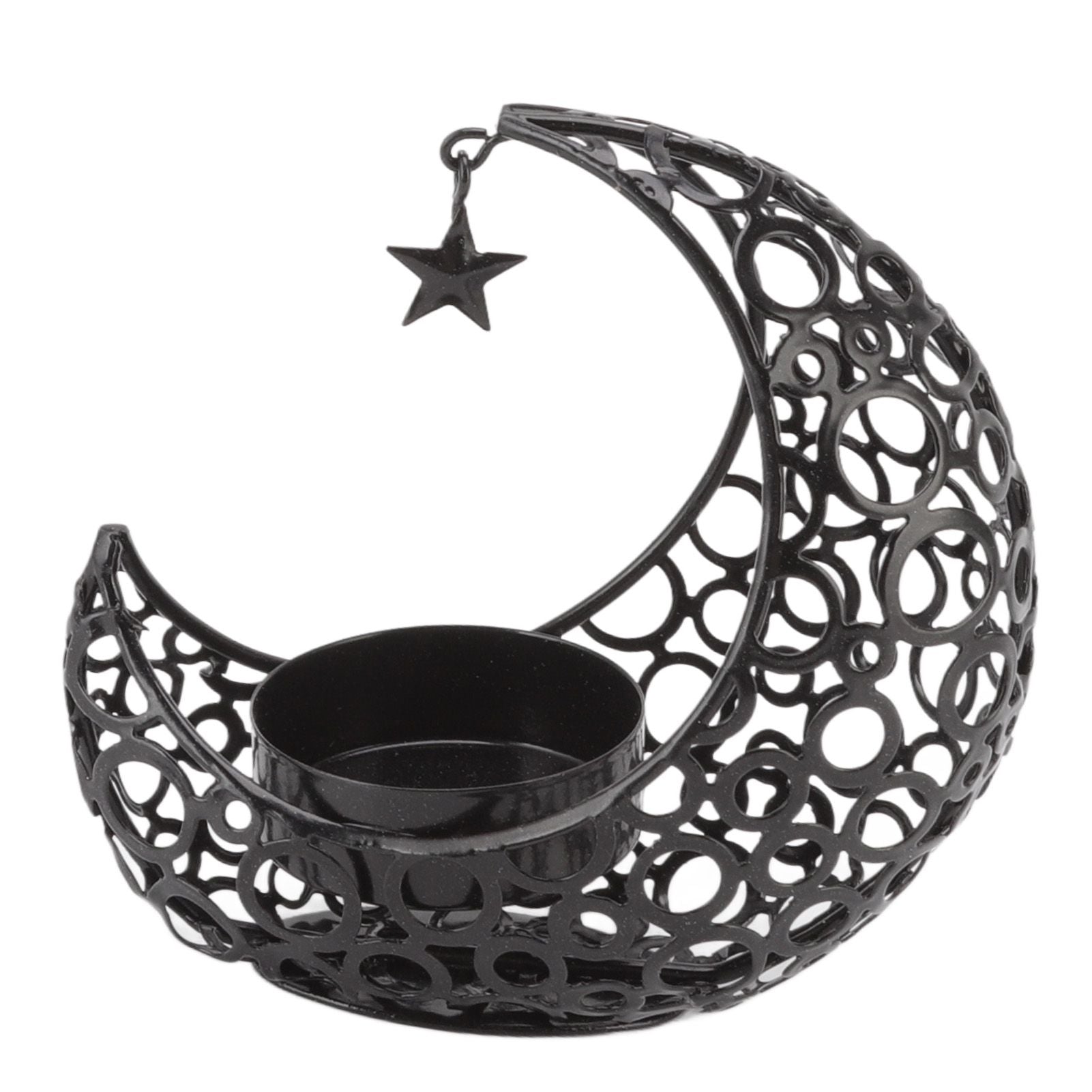 Romantic Moon Candlestick Iron Hollowed Candle Holder for Weddings Christmas Decoration Dining Coffee Table V1294-YM0512-3115220112912