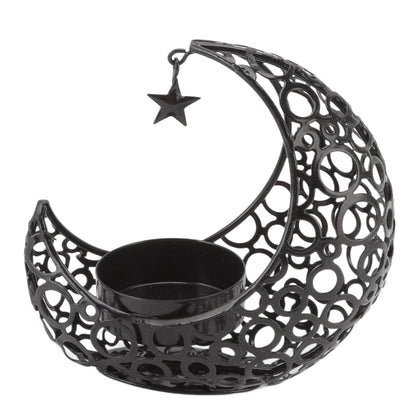 Romantic Moon Candlestick Iron Hollowed Candle Holder for Weddings Christmas Decoration Dining Coffee Table V1294-YM0512-3115220112912