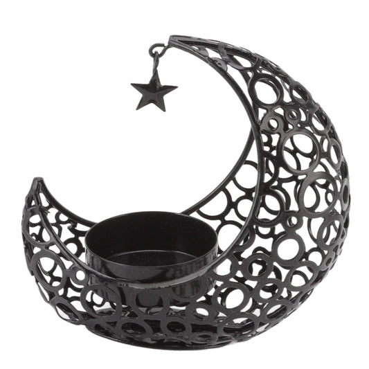 Romantic Moon Candlestick Iron Hollowed Candle Holder for Weddings Christmas Decoration Dining Coffee Table V1294-YM0512-3115220112912