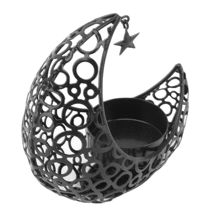 Romantic Moon Candlestick Iron Hollowed Candle Holder for Weddings Christmas Decoration Dining Coffee Table V1294-YM0512-3115220112912